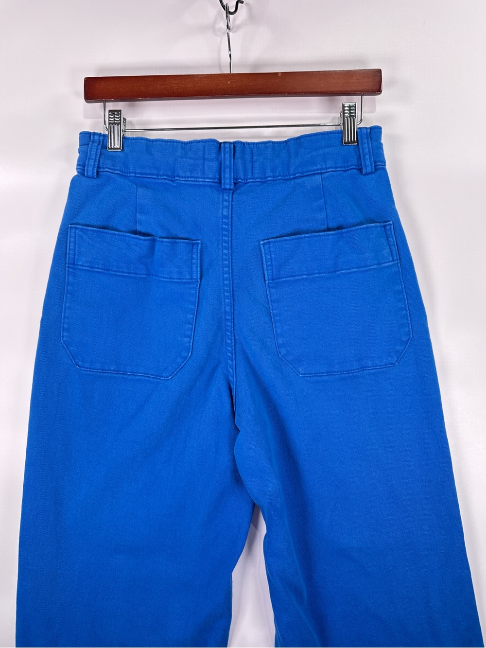 Everlane Utility Wide Leg Crop Pant Bright Blue Organic Cotton Size 6 - Picture 5 of 12